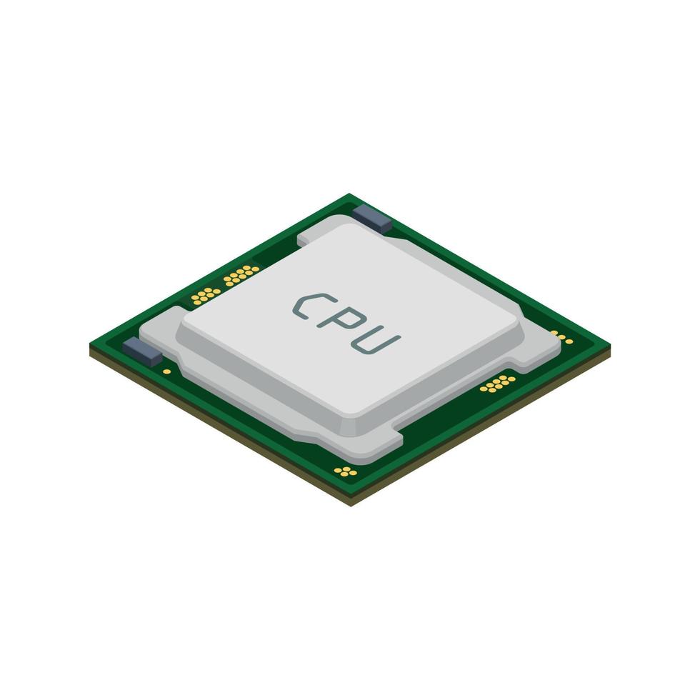 cpu-chip isometrische samenstelling vector