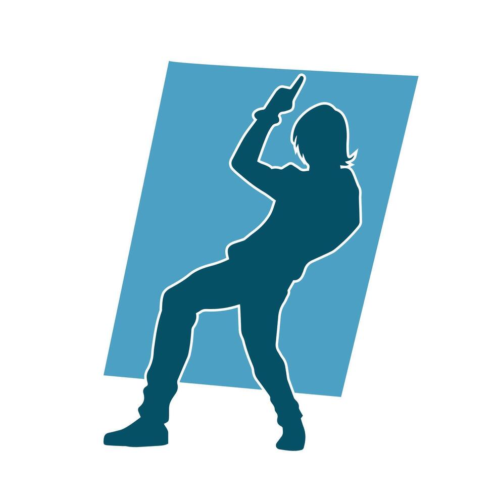 silhouet van een Mens in dansen houding. silhouet van een mannetje danser in het uitvoeren van houding. vector