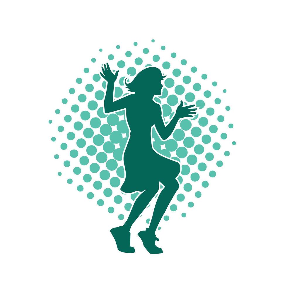 silhouet van een slank vrouw in dans houding. silhouet van een vrouw dansen. vector