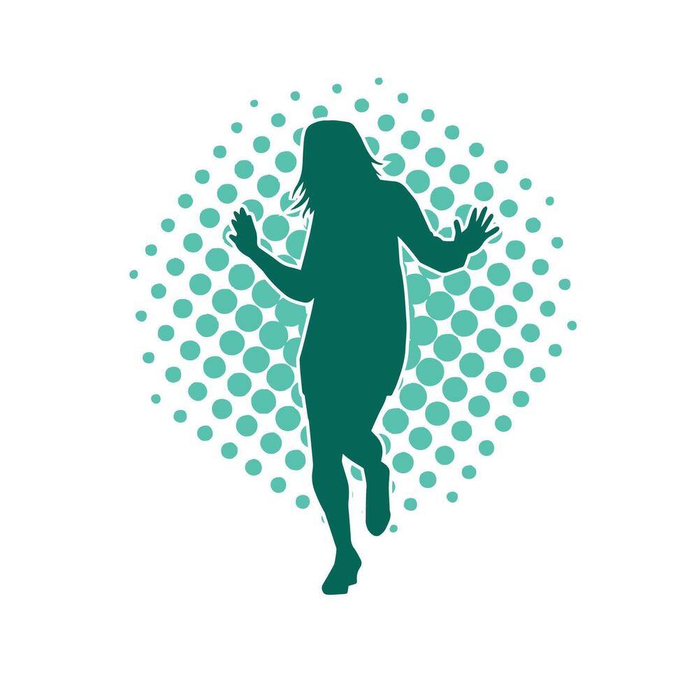 silhouet van een slank vrouw in dans houding. silhouet van een vrouw dansen. vector