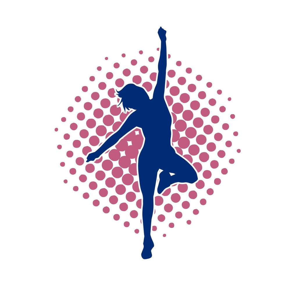 silhouet van een slank vrouw in dans houding. silhouet van een vrouw dansen. vector