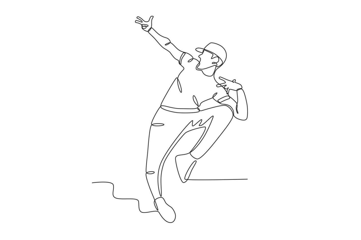 een Mens dansen heup hop vervelend een hoed vector