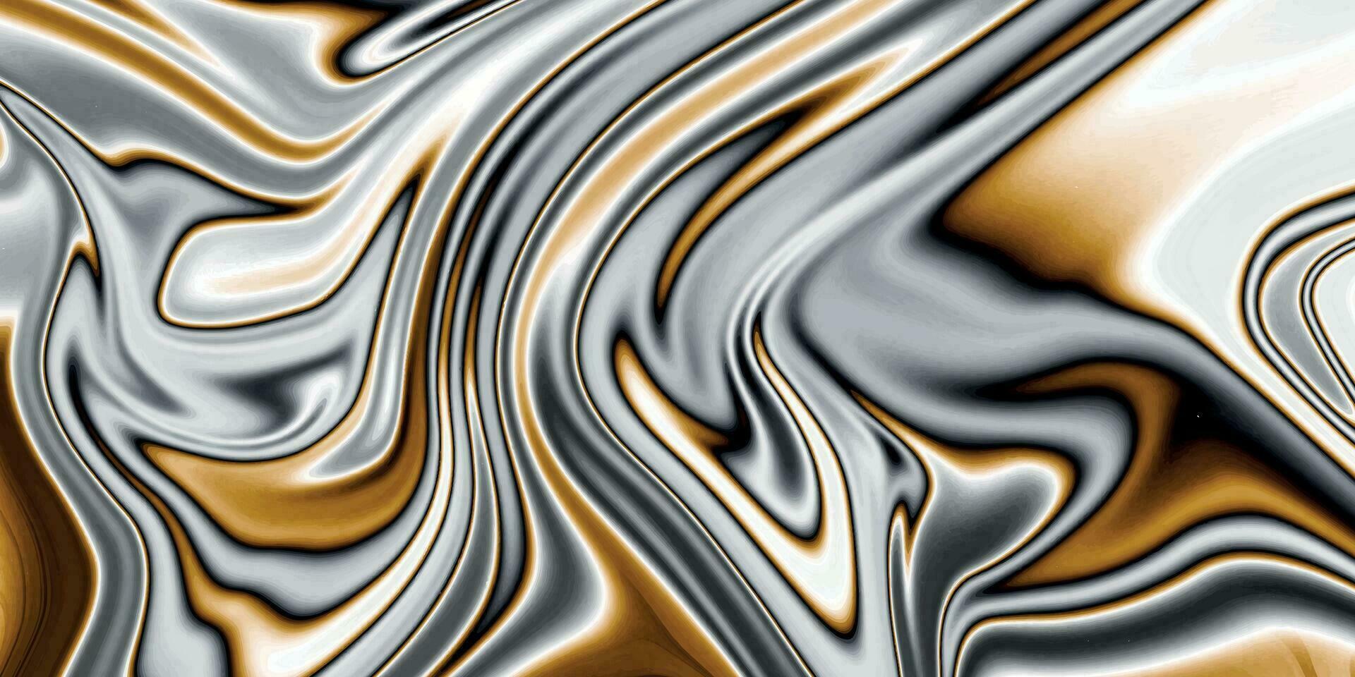 abstract vloeistof Golf achtergrond. zilver chroom metaal structuur met golven. vloeistof zilver metalen zijde golvend ontwerp. abstract meetkundig metalen elegant achtergrond. de modern structuur van glimmend grijs vloeistof vector