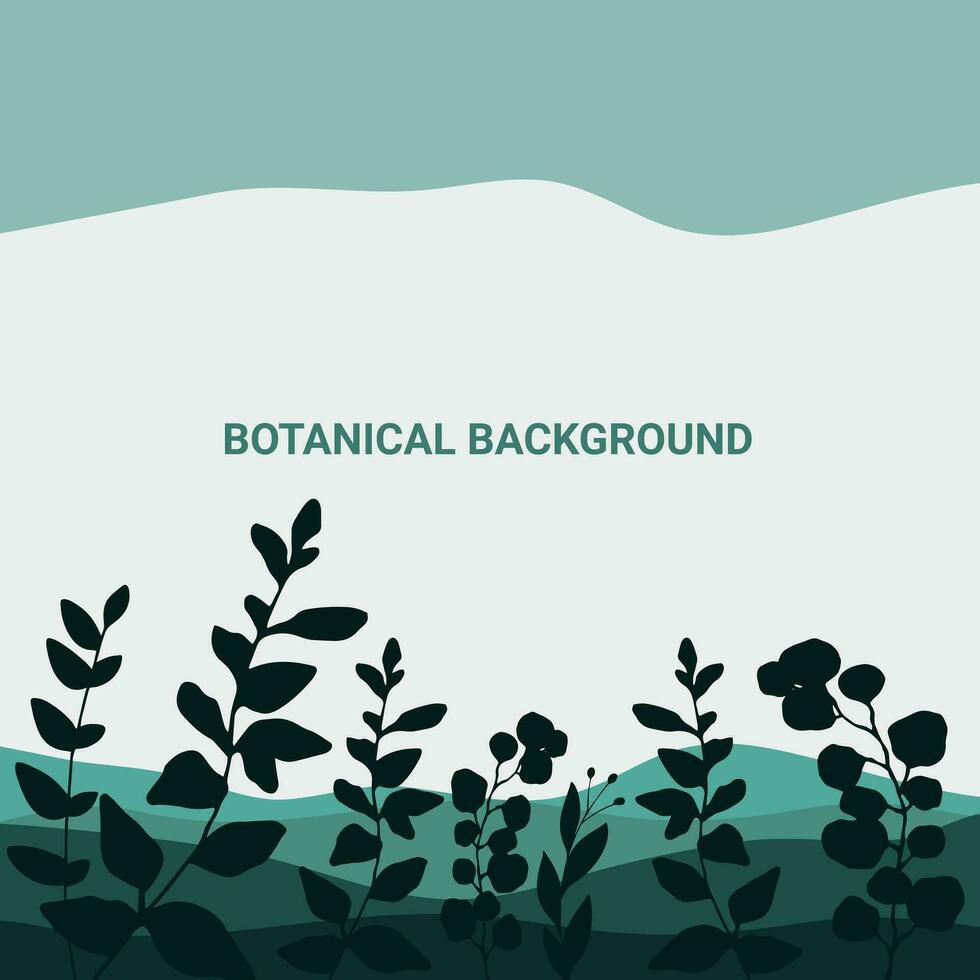 hand- getrokken blauw groen botanisch achtergrond met een gebladerte schets. vector illustratie