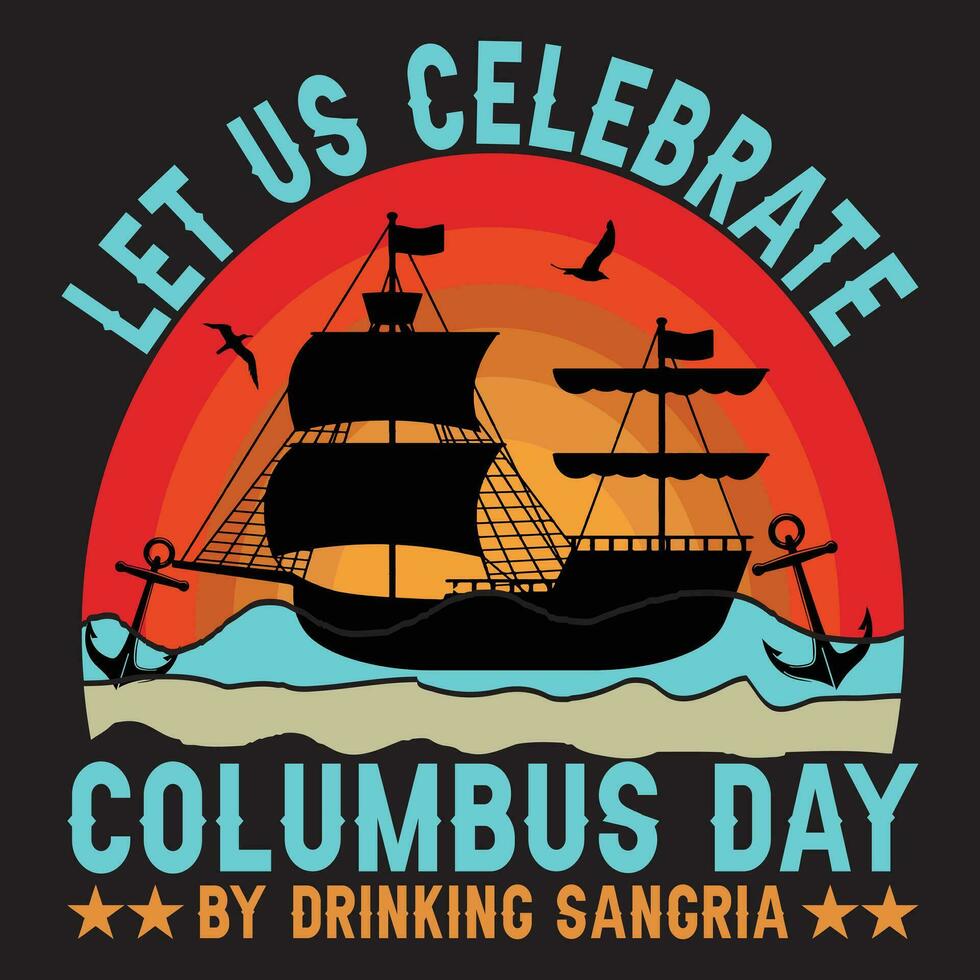 laat ons vieren Columbus dag, Columbus vector