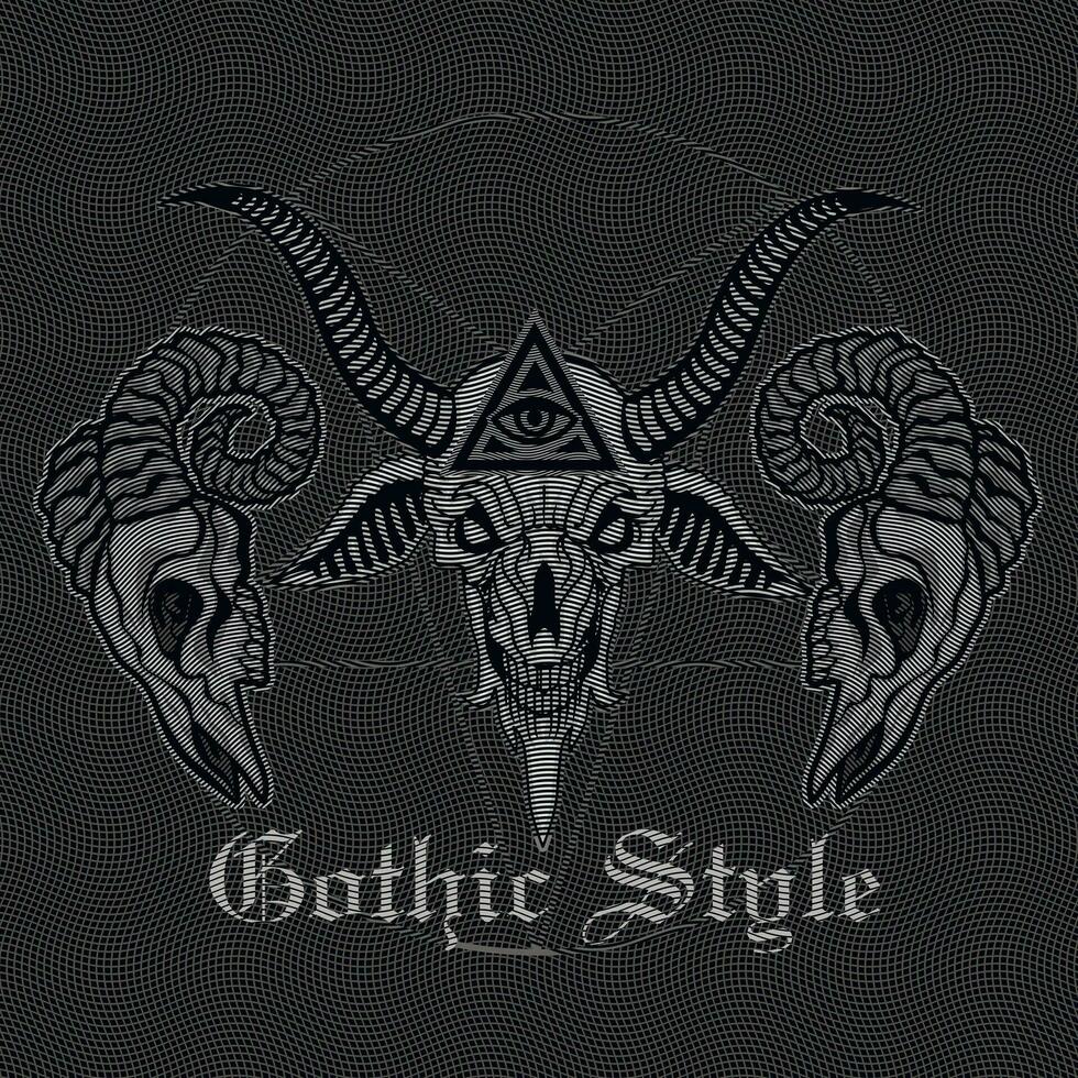 gotisch stijl geit schedel vector