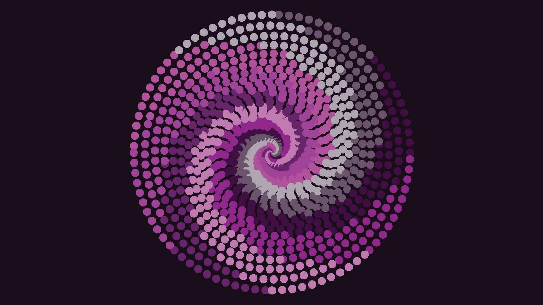 abstract spiraal stippel spinnen draaikolk stijl Purper kleur achtergrond. vector