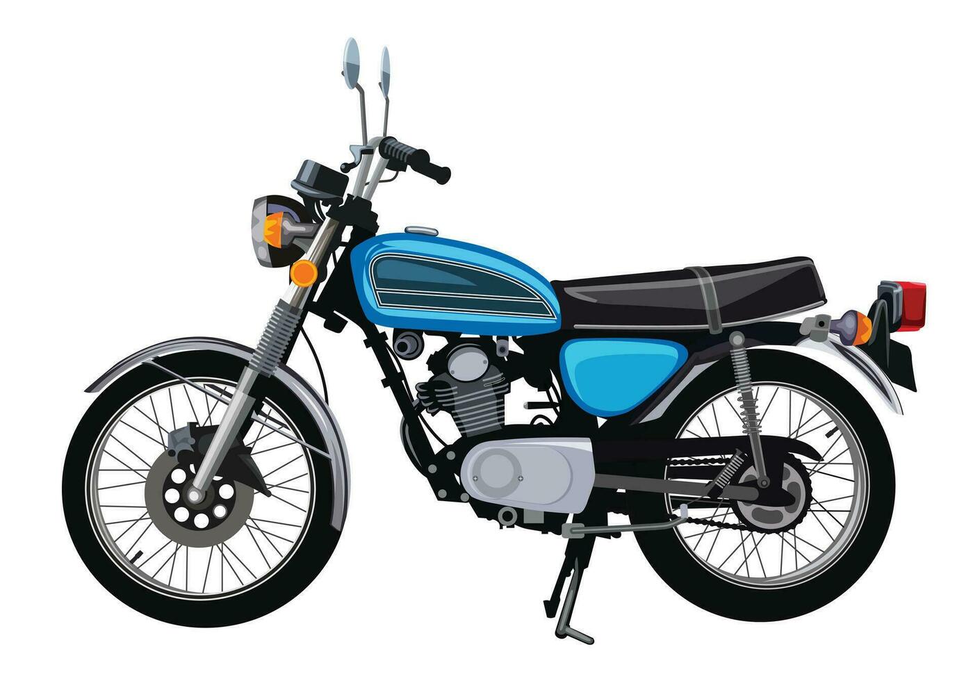 wijnoogst motor 125 vector met wit achtergrond