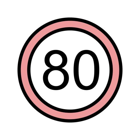 Vector Snelheidslimiet 80 pictogram