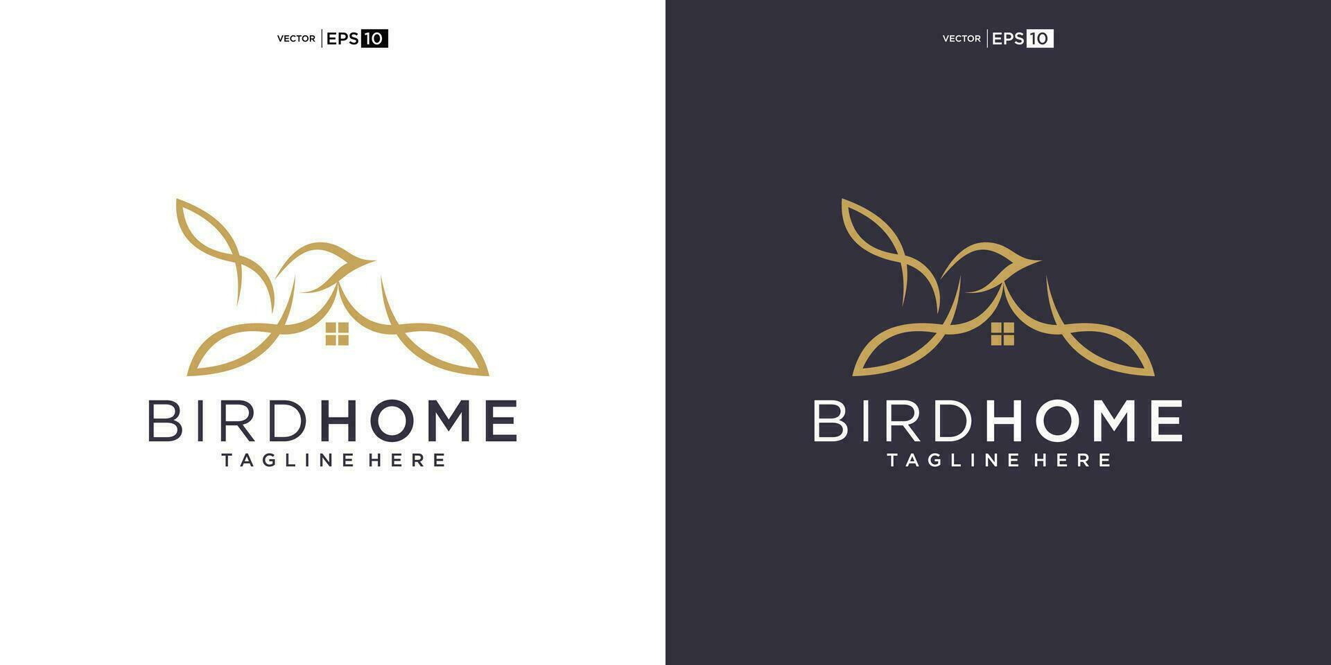 vogel huis logo ontwerp icoon vector silhouet illustratie