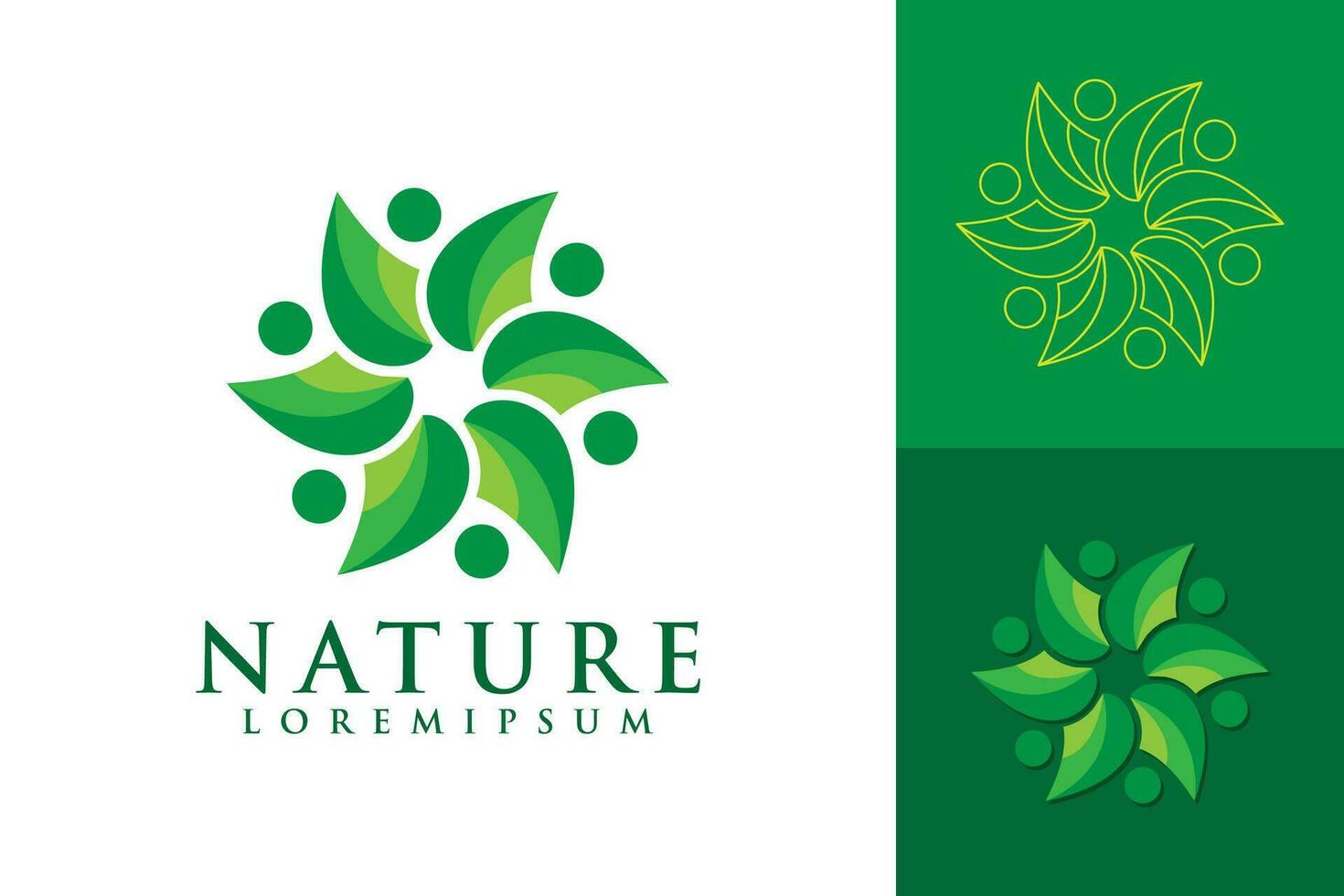 groen natuur logo ontwerp symbool van natuurlijk schoonheid en biologisch voedsel circulaire blad concept vector