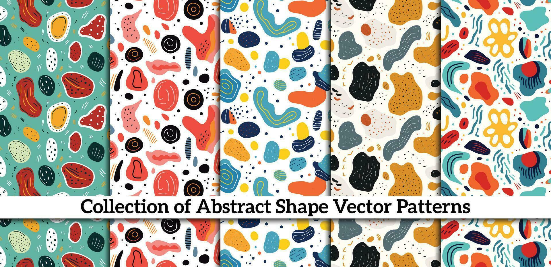 naadloos patroon reeks met abstract vormen. kleurrijk vector achtergronden.citrus naadloos patroon met citroenen en sinaasappelen. vector illustratie