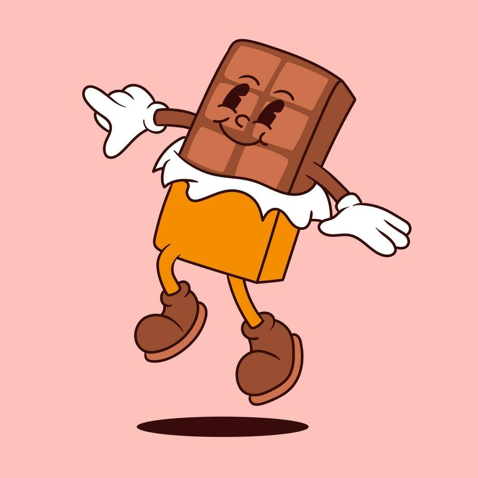 schattig chocola karakter, chocola vector, schattig retro karakter vector