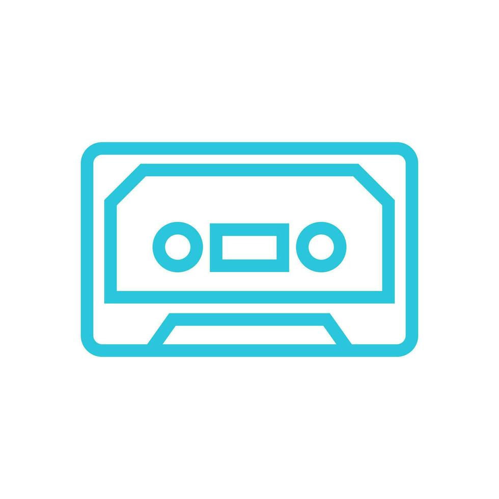 cassette plakband retro symbool. van blauw icoon set. vector