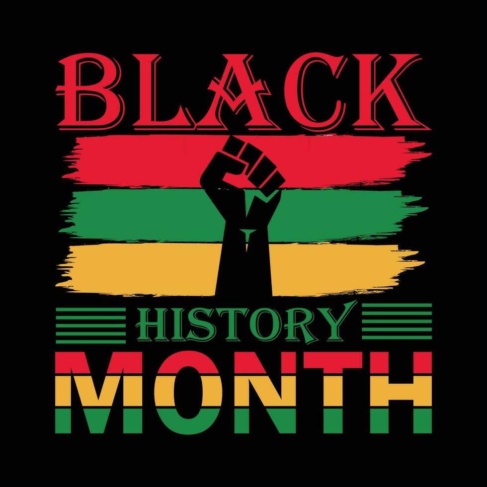 zwart geschiedenis maand t overhemd ontwerp vector