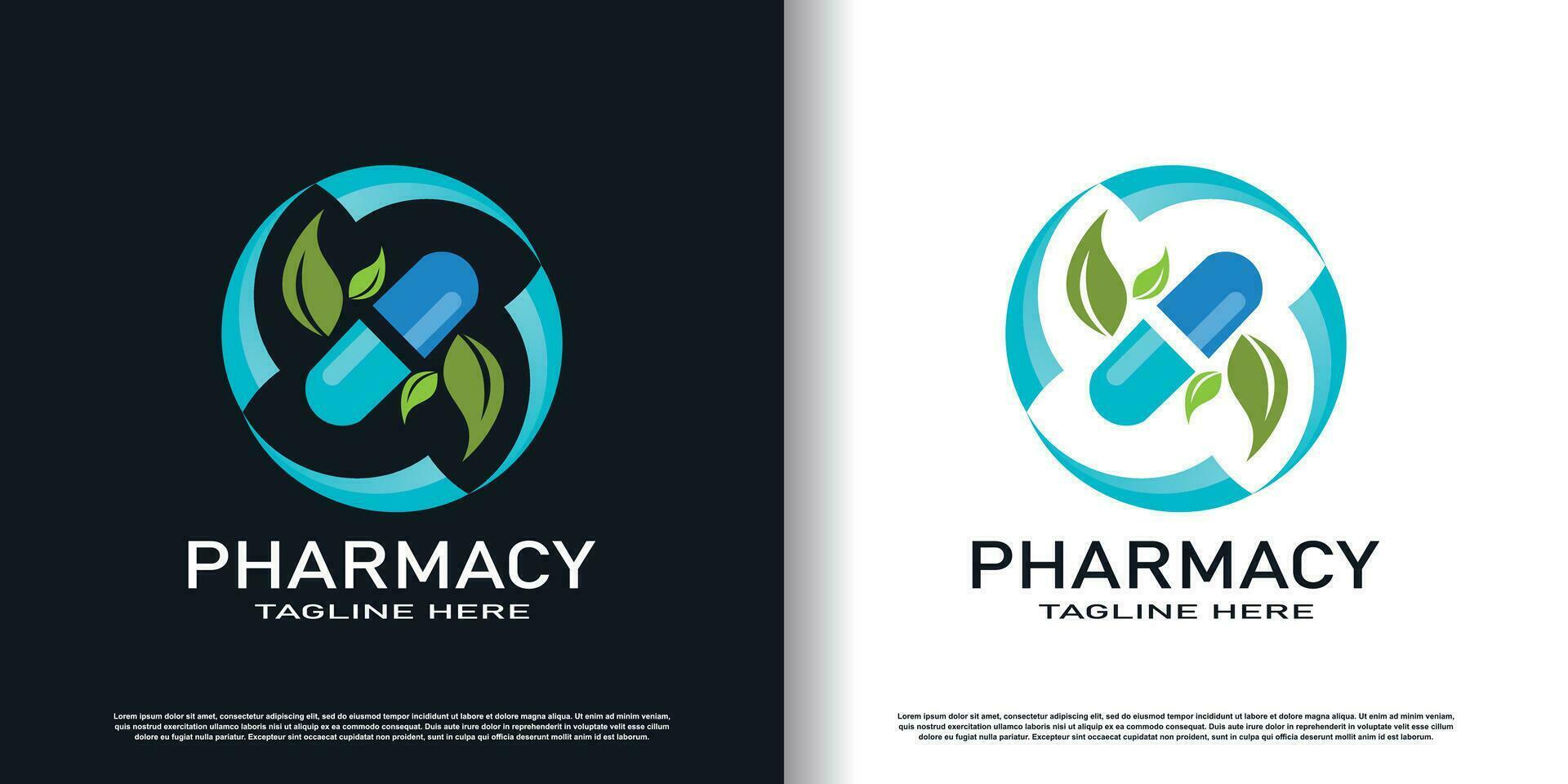 apotheek logo ontwerp vector met creatief concept premie vector