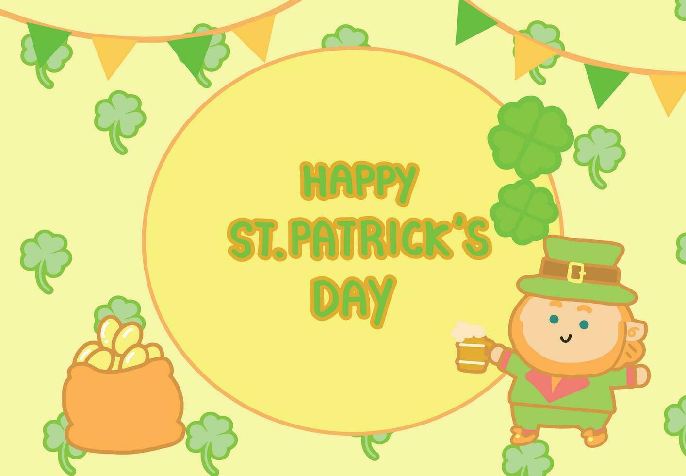 Hoes kunst ontwerp voor st. Patrick dag tekenfilm stijl. vector