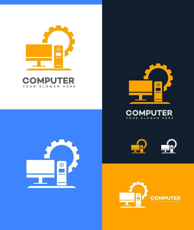 computer hardware logo vector sjabloon