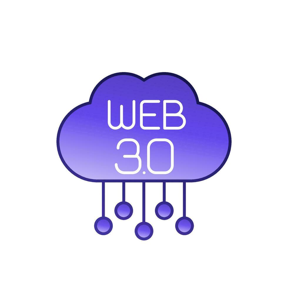 web 3.0 icoon met een wolk, vector