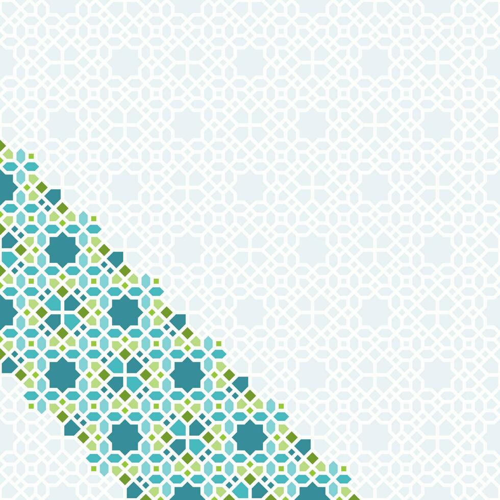 Islamitisch diagonaal patroon ontwerp met pastel en groen kleur vector