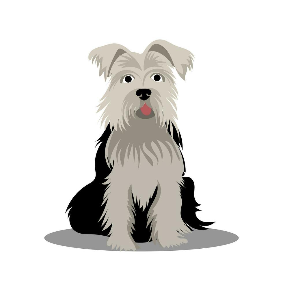 een yorkshire terriër hond. vector illustratie Aan een wit achtergrond