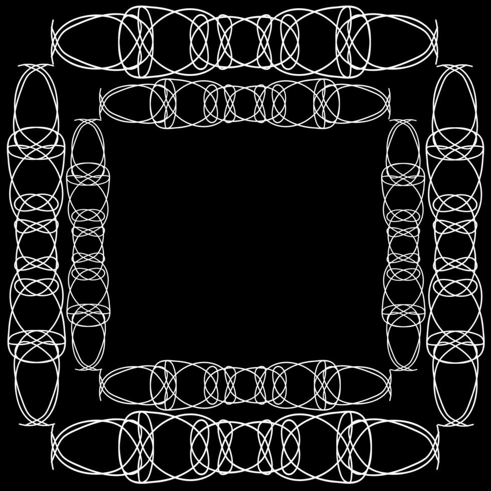 origineel vector kader in de het formulier van een wit patroon Aan een zwart achtergrond