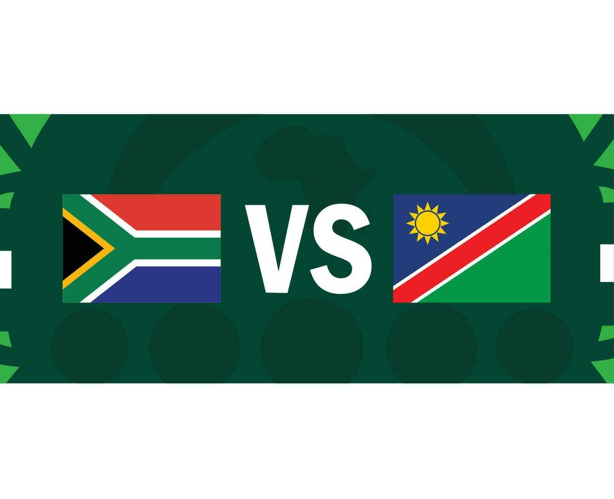 zuiden Afrika en Namibië Afrikaanse vlaggen landen 2023 groep e teams landen Afrikaanse Amerikaans voetbal symbool logo ontwerp vector illustratie