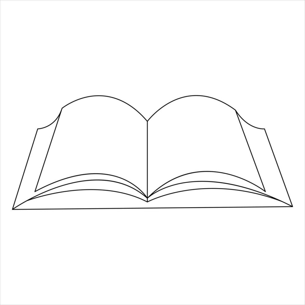 doorlopend single lijn Open boek kunst tekening vector stijl illustratie
