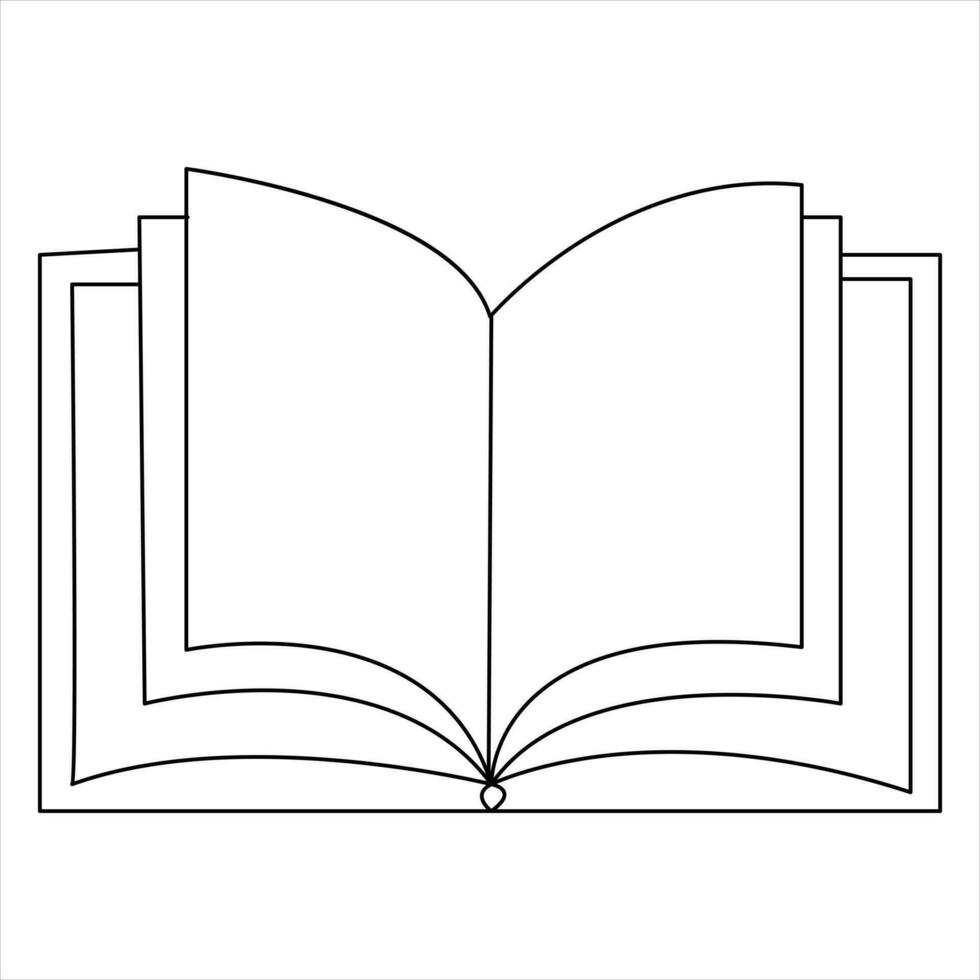 doorlopend single lijn Open boek kunst tekening vector stijl illustratie