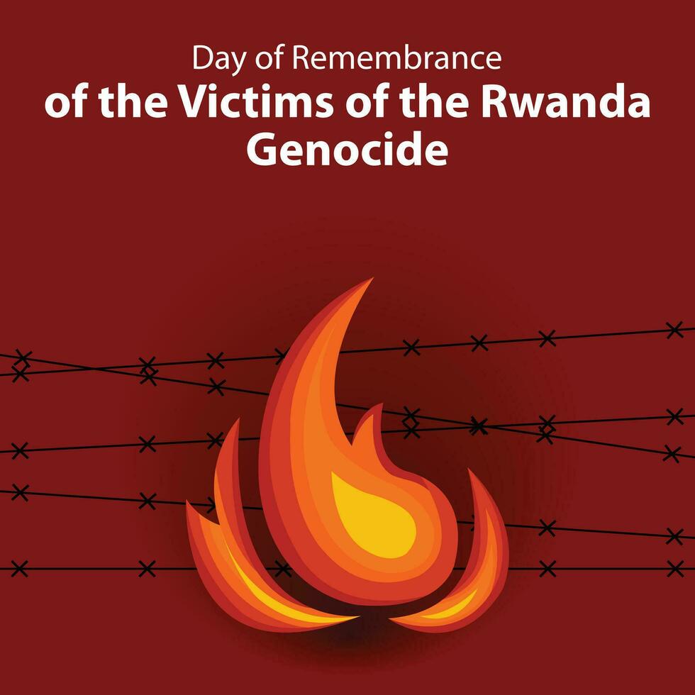 illustratie vector grafisch van heet sintels temidden van met weerhaken draad, perfect voor Internationale dag, herinnering, slachtoffers van rwanda, genocide, vieren, groet kaart, enz.