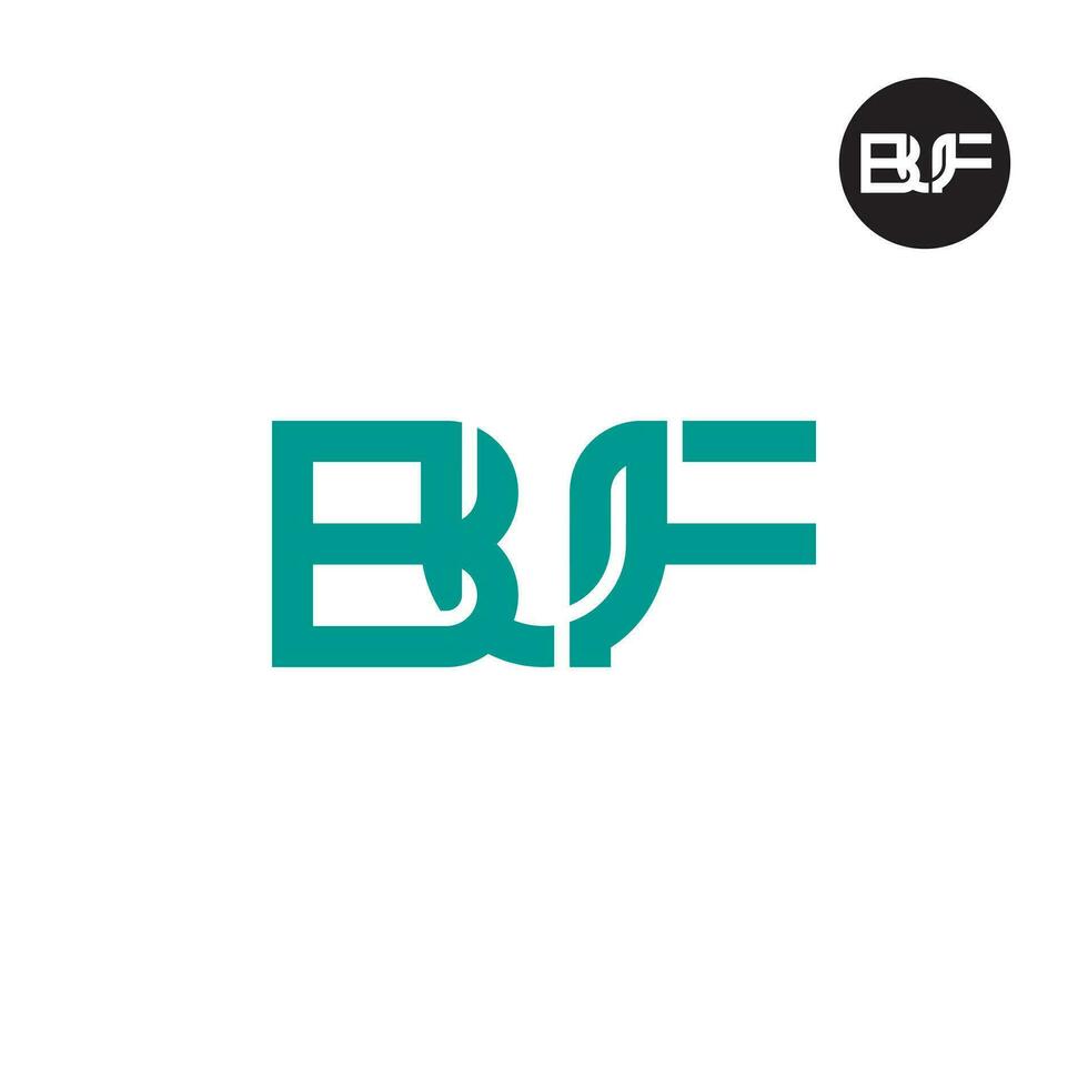 brief buf monogram logo ontwerp vector
