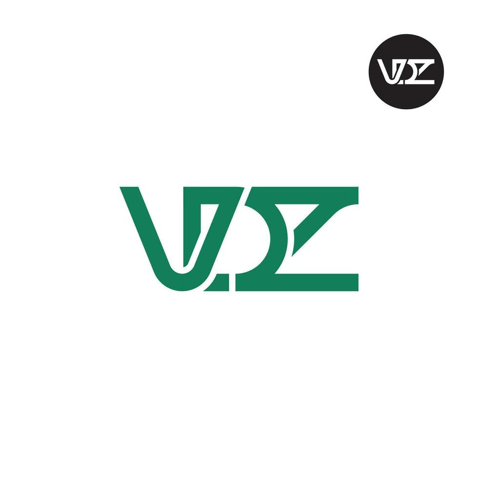 brief vdz monogram logo ontwerp vector