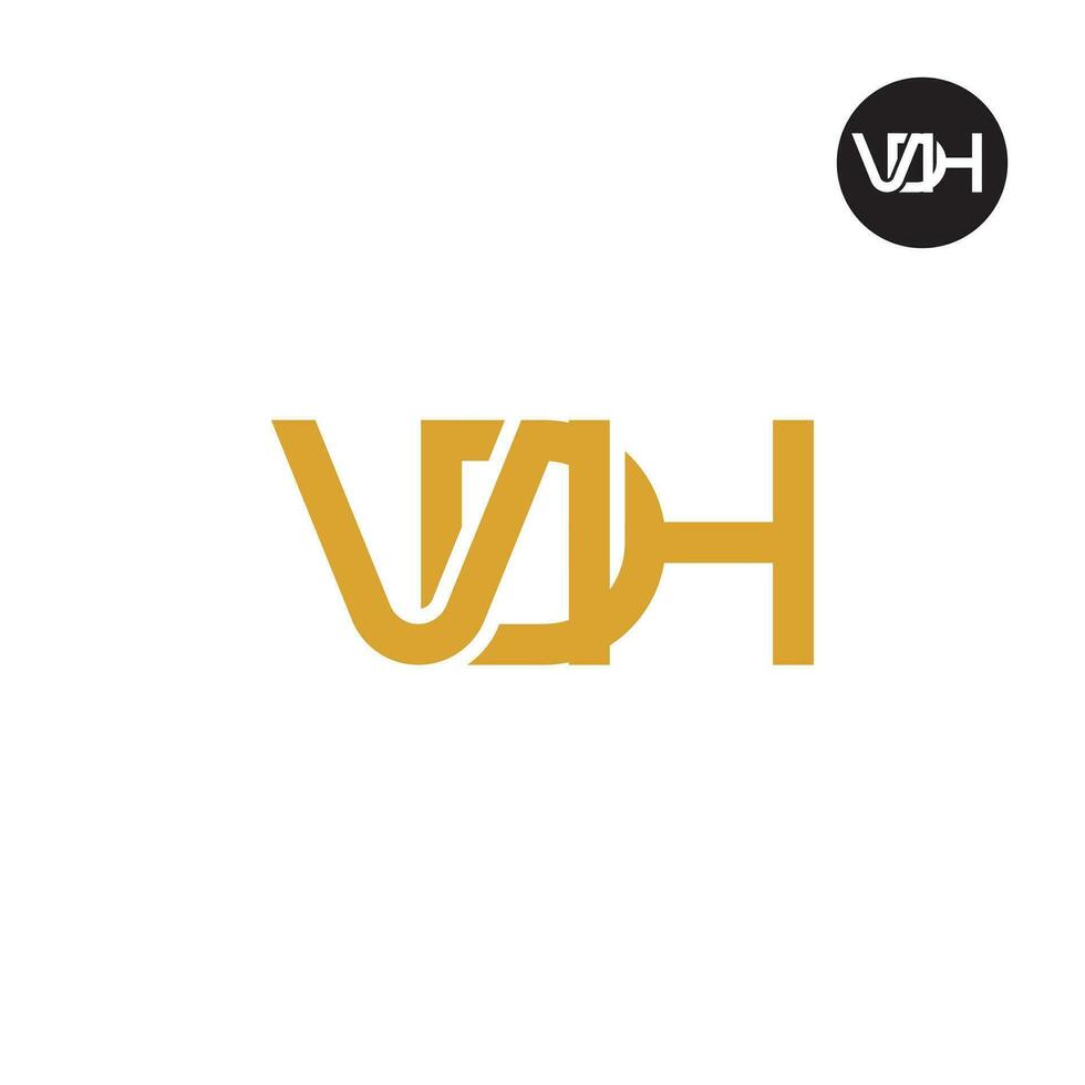 brief vdh monogram logo ontwerp vector