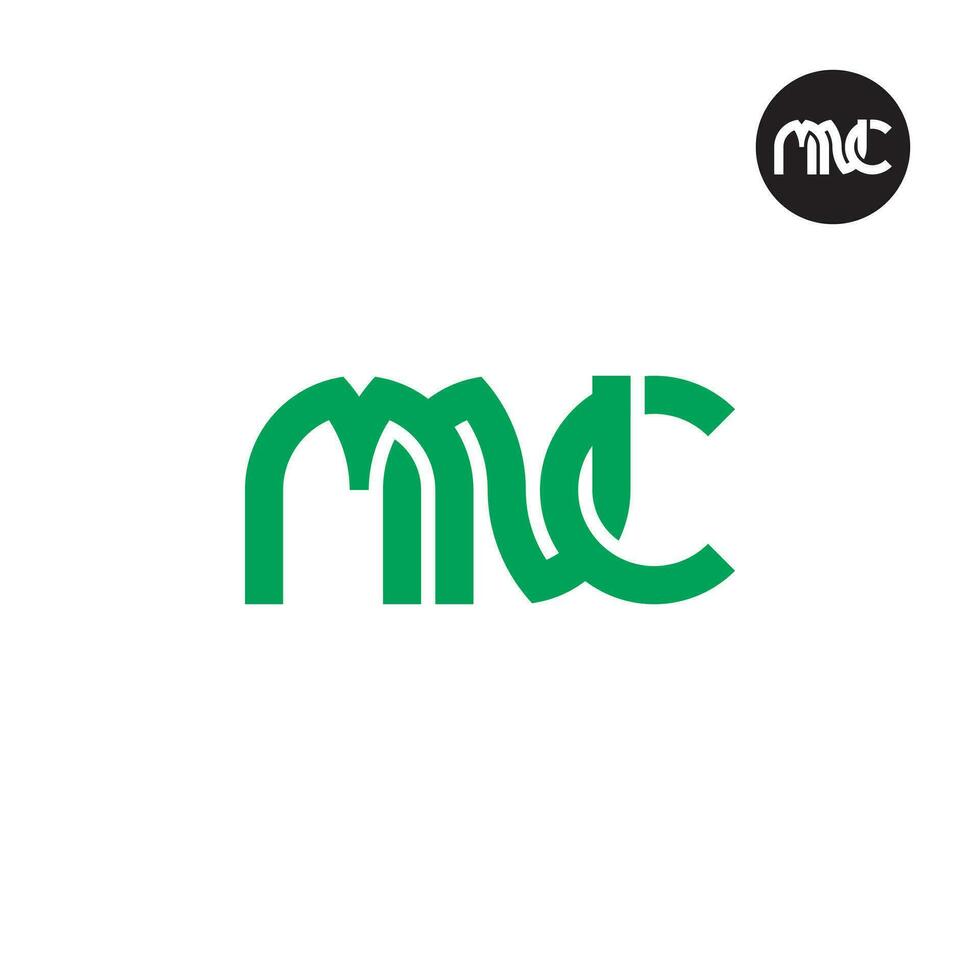 brief mnc monogram logo ontwerp vector