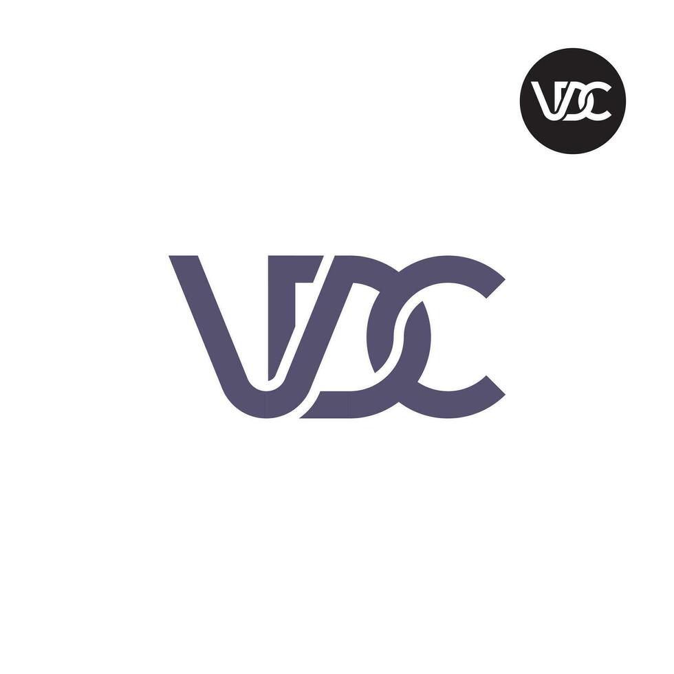 brief vdc monogram logo ontwerp vector