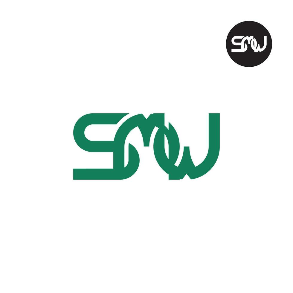 brief smw monogram logo ontwerp vector