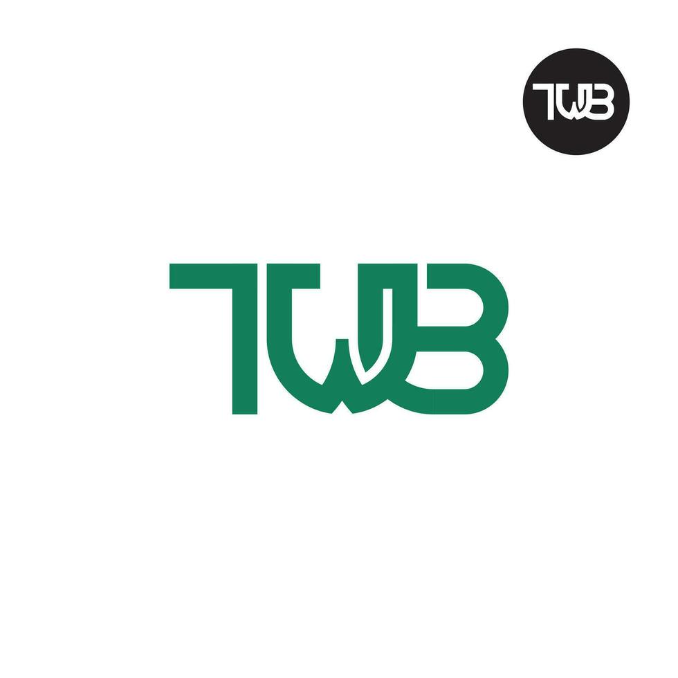 brief twb monogram logo ontwerp vector
