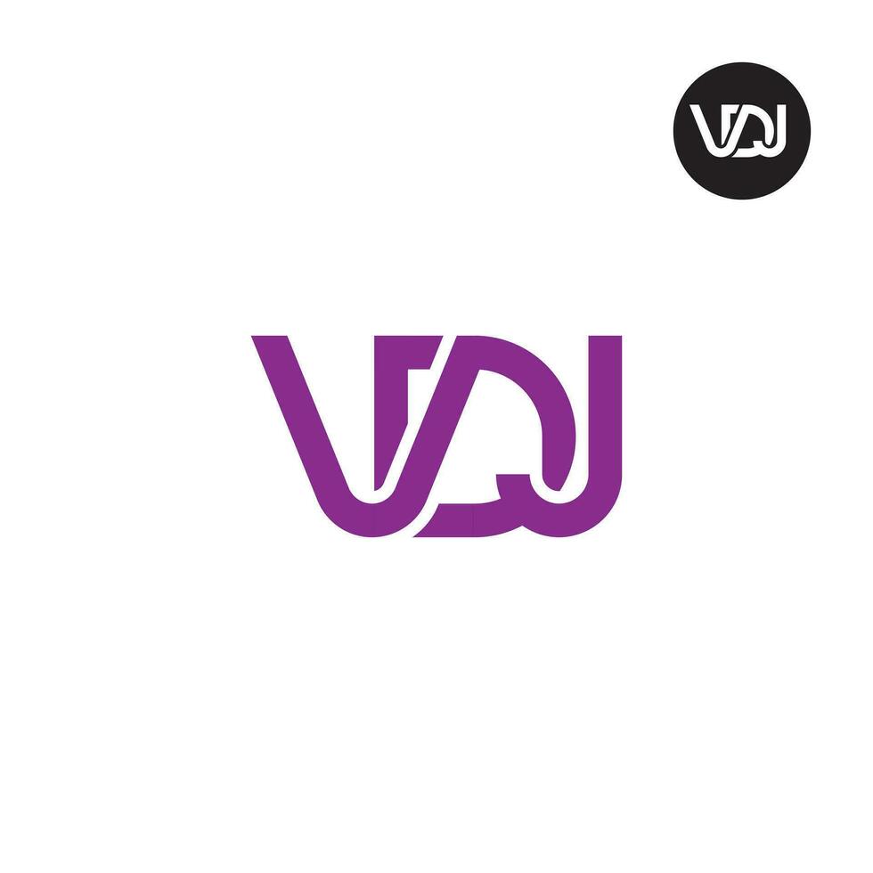 brief vdj monogram logo ontwerp vector