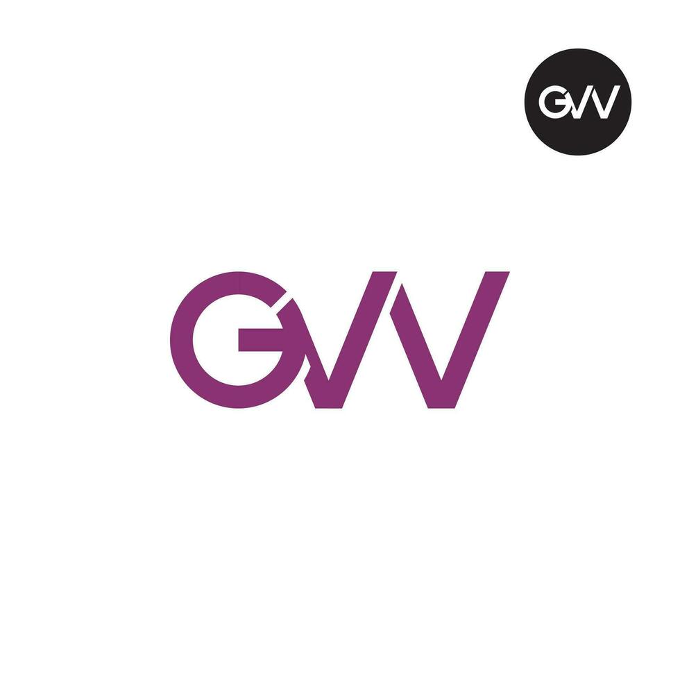 brief gvv monogram logo ontwerp vector