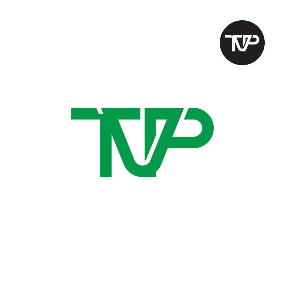 brief tvp monogram logo ontwerp vector