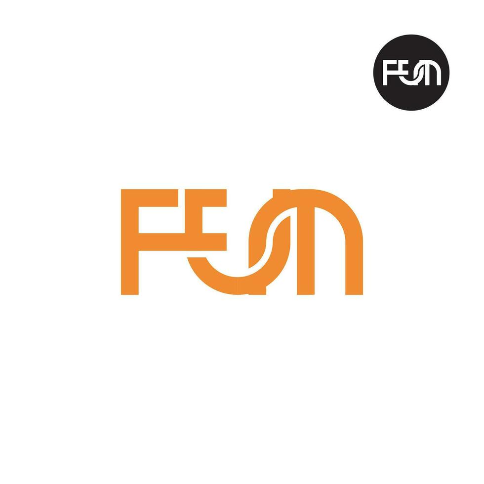 brief fum monogram logo ontwerp vector