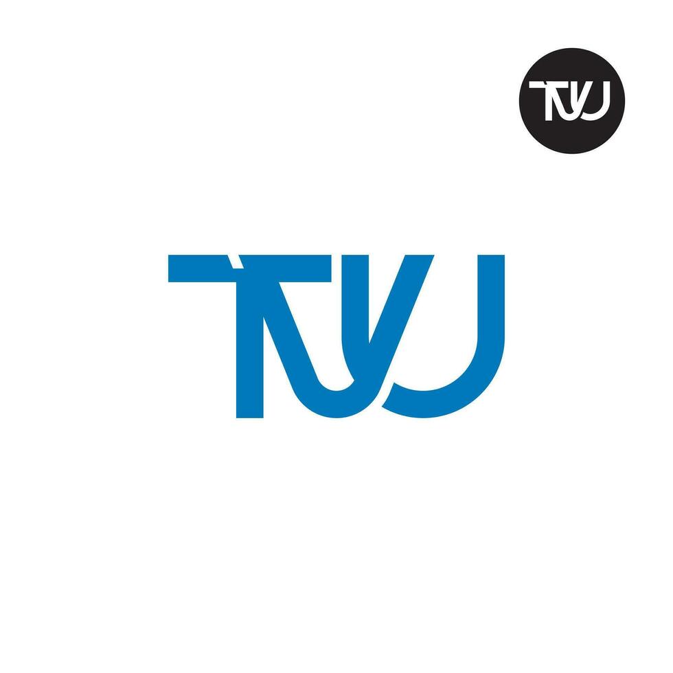 brief tvu monogram logo ontwerp vector