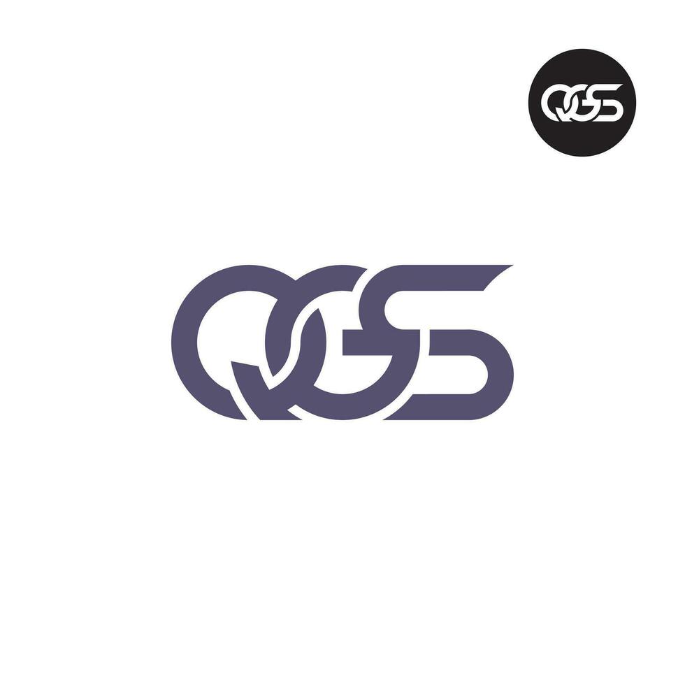 brief qgs monogram logo ontwerp vector