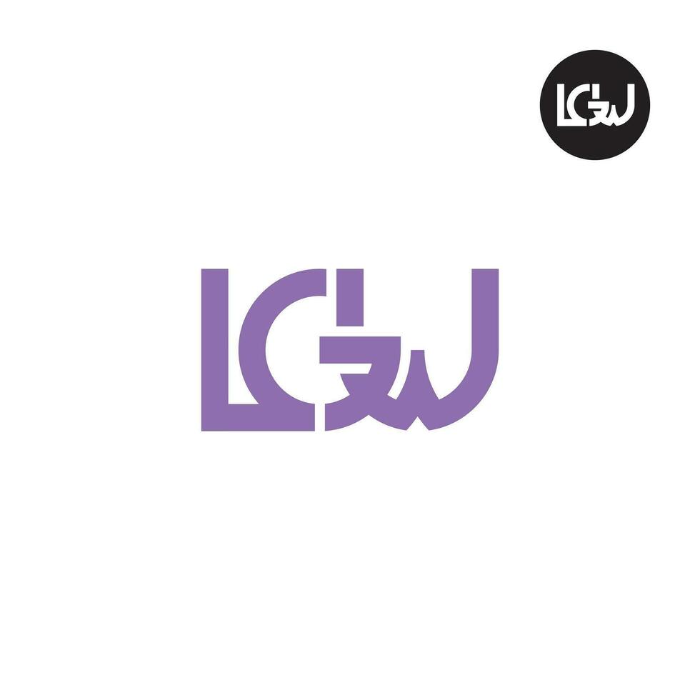 brief lgw monogram logo ontwerp vector