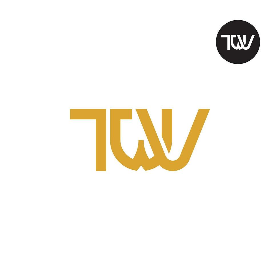 brief twv monogram logo ontwerp vector