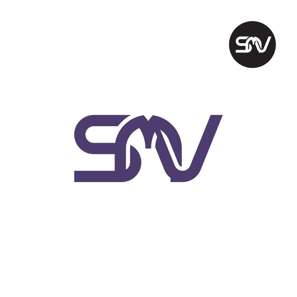 brief smv monogram logo ontwerp vector