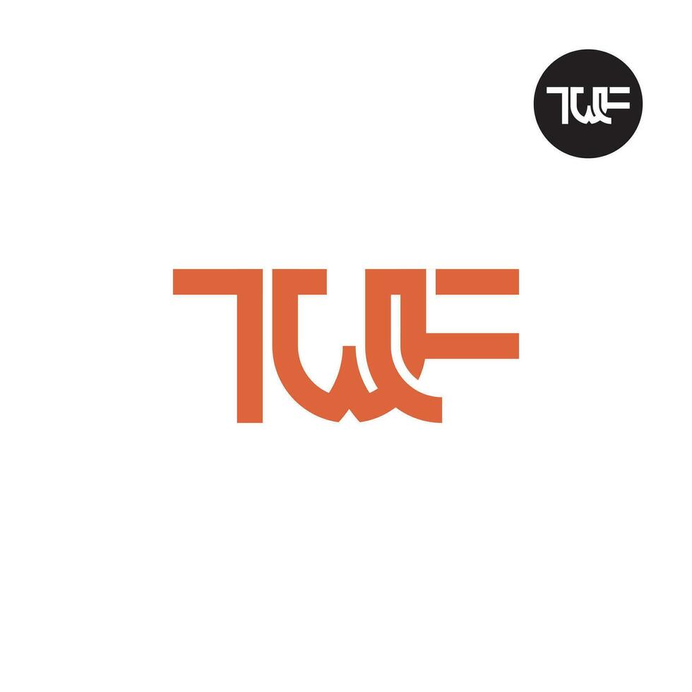 brief twf monogram logo ontwerp vector