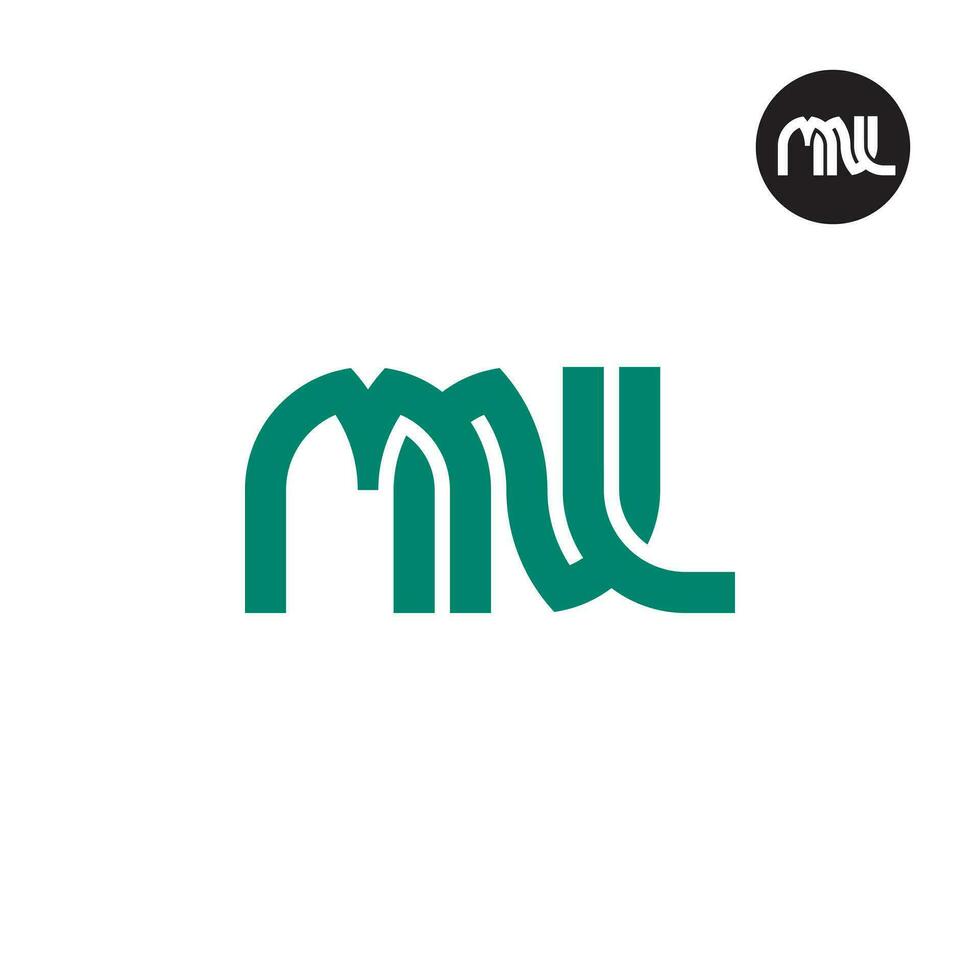 brief mnl monogram logo ontwerp vector