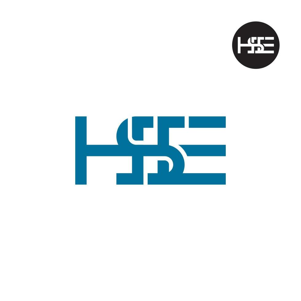 brief hse monogram logo ontwerp vector