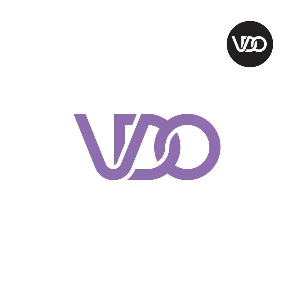 brief vdo monogram logo ontwerp vector